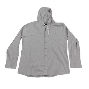 Even Tide Hoodie Shirt Mens XL Gray Cotton Blend Long‎ Sleeve Casual Button Up